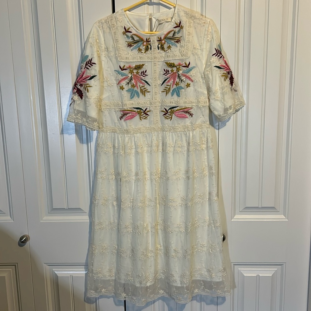 Embroidered & Lace Dress